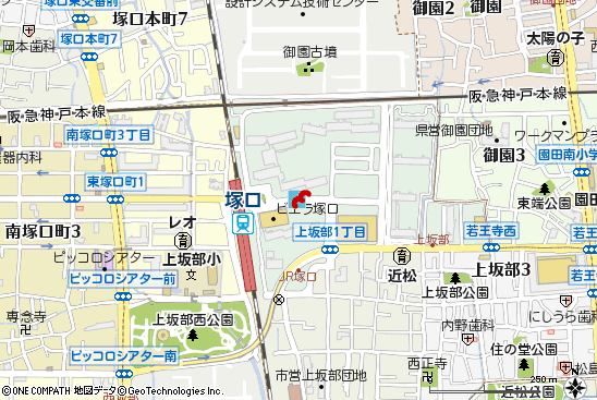 塚口店付近の地図